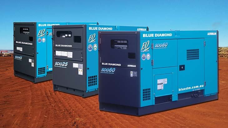 large 3 phase generators on red dirt